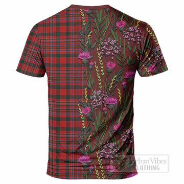MacAlister (McAlister) Family Crest Tartan T-Shirt Scottish Thistle Flower Pattern Half Style - Tartan Vibes Clothing