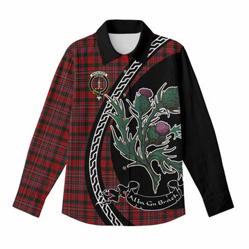MacAlister (McAlister) Family Crest Tartan Women Casual Shirt Alba Thistle Inspired