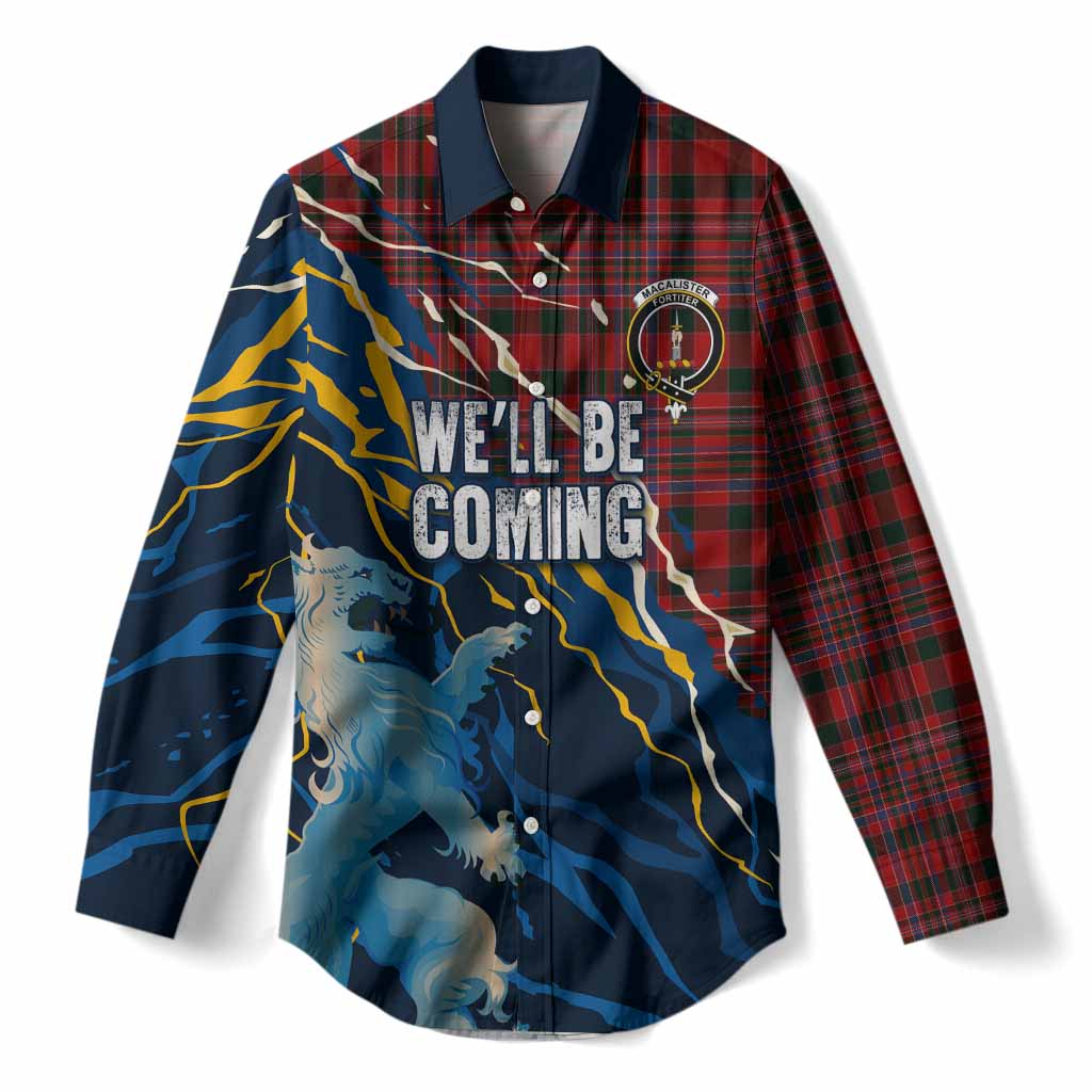 MacAlister (McAlister) Scotland Tartan Women Casual Shirt WC2026 Football - We'll Be Coming