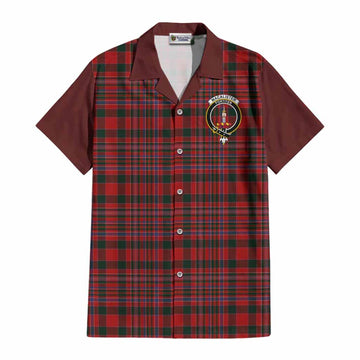 MacAlister (McAlister) Tartan Accent Cotton Hawaiian Shirt with Family Crest