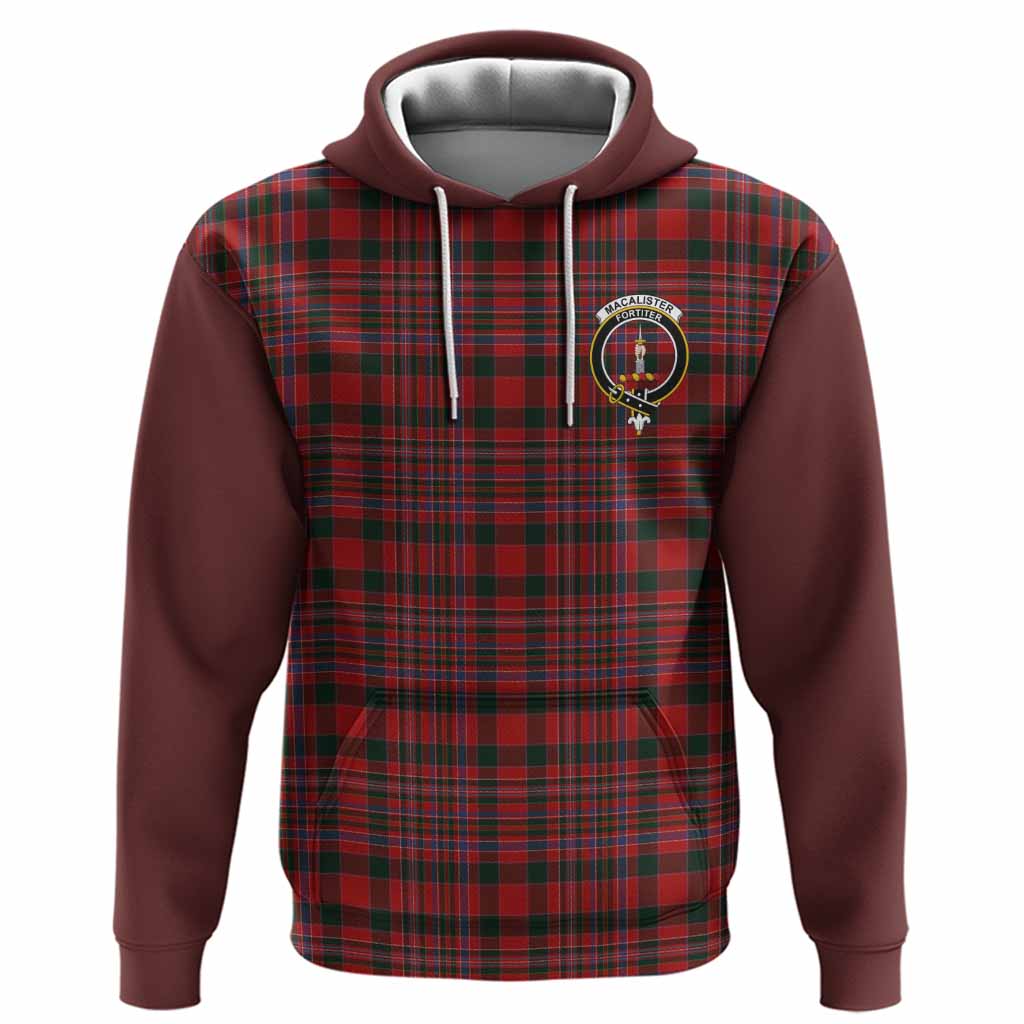 MacAlister (McAlister) Tartan Accent Hoodie with Family Crest