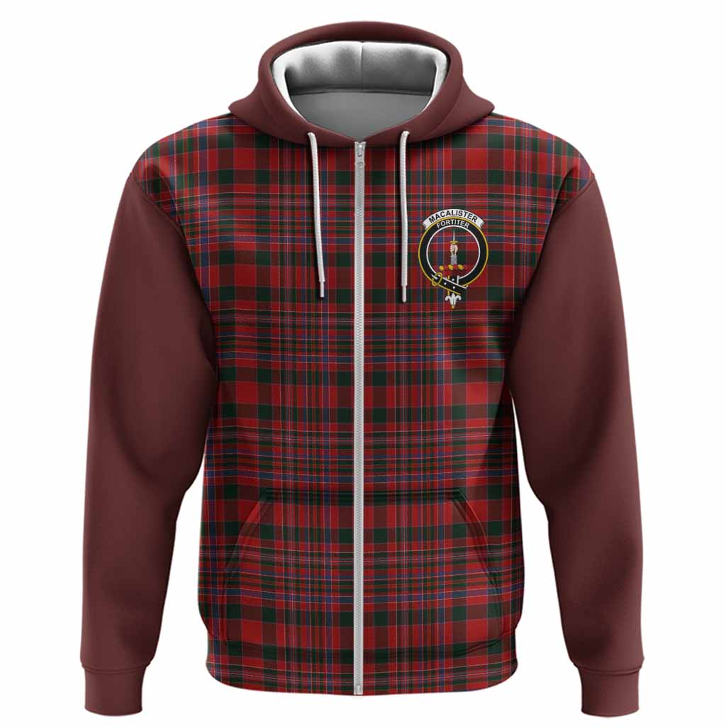 MacAlister (McAlister) Tartan Accent Hoodie with Family Crest