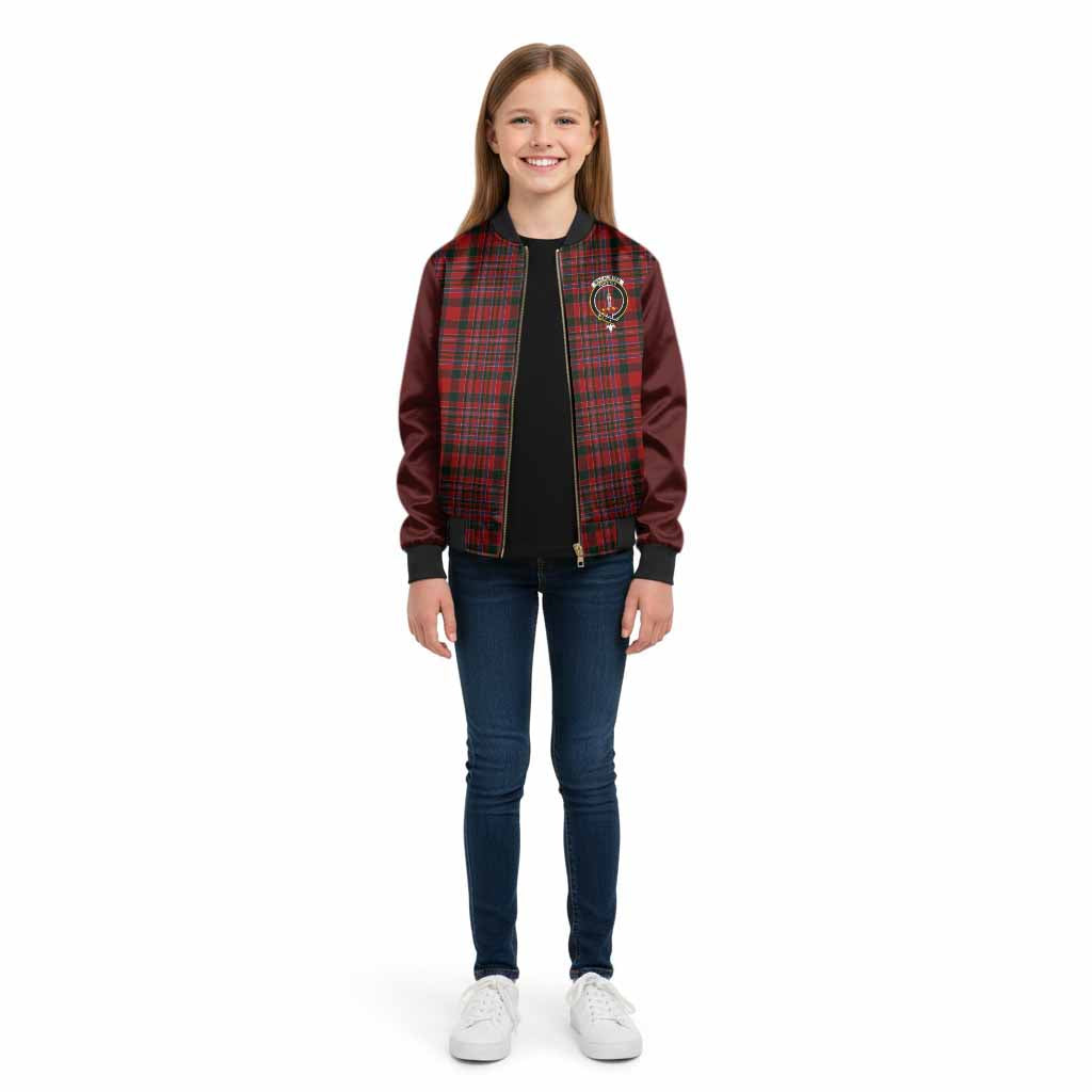 MacAlister (McAlister) Tartan Accent Kid Bomber Jacket with Family Crest