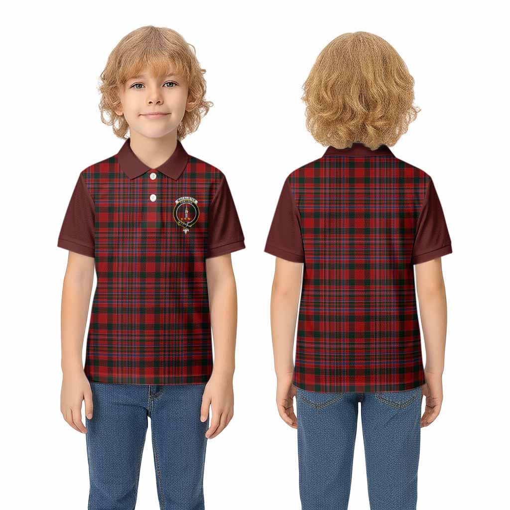 MacAlister (McAlister) Tartan Accent Kid Polo Shirt with Family Crest
