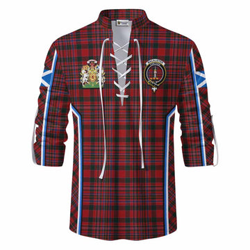 MacAlister (McAlister) Tartan Crest Ghillie Kilt Shirt Scotland Coat of Arm Flag Style