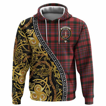 MacAlister (McAlister) Tartan Crest Hoodie Celtic Knot and Triple Trickle Spiral Symbols