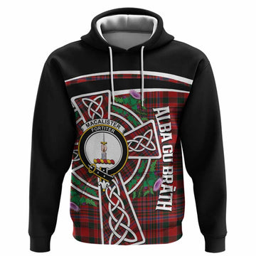 MacAlister (McAlister) Tartan Crest Hoodie Scottish Thistle Celtic Cross Alba Gu Brath
