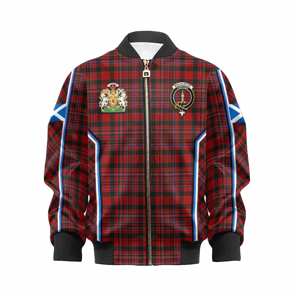 MacAlister (McAlister) Tartan Crest Kid Bomber Jacket Scotland Coat of Arm Flag Style - Tartan Vibes Clothing
