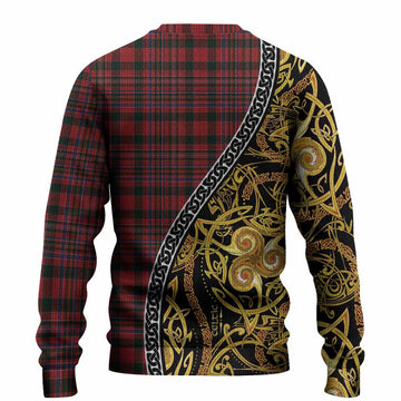 MacAlister (McAlister) Tartan Crest Knitted Sweater Celtic Knot and Triple Trickle Spiral Symbols