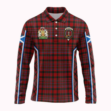 MacAlister (McAlister) Tartan Crest Long Sleeve Polo Shirt Scotland Coat of Arm Flag Style - Tartan Vibes Clothing