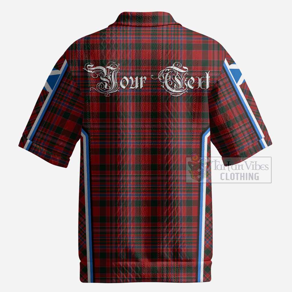 MacAlister (McAlister) Tartan Crest Men’s Polo Sweater Top Scotland Coat of Arm Flag Style