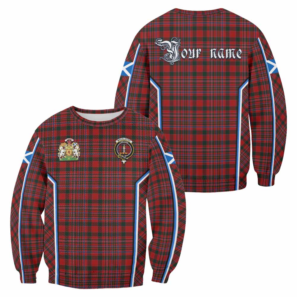 MacAlister (McAlister) Tartan Crest Sweatshirt Scotland Coat of Arm Flag Style - Tartan Vibes Clothing