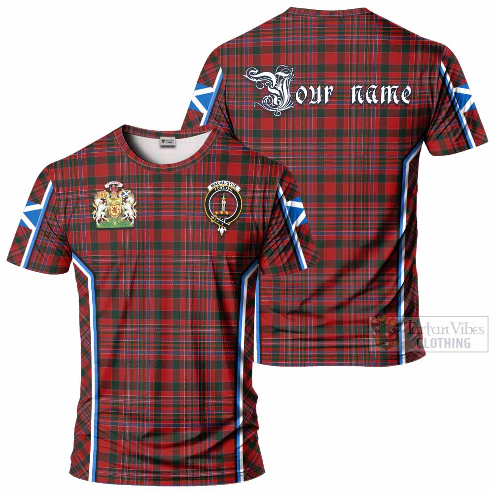 MacAlister (McAlister) Tartan Crest T-shirt Scotland Coat of Arm Flag Style - Tartan Vibes Clothing