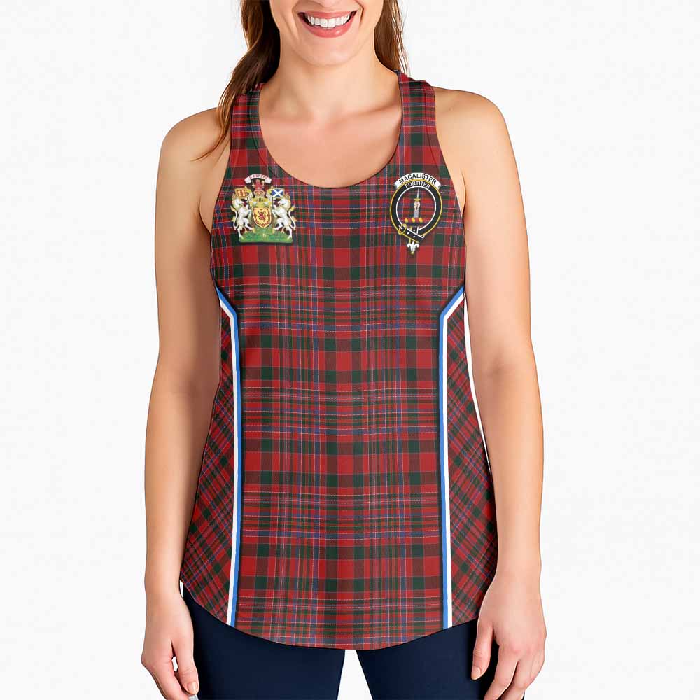 MacAlister (McAlister) Tartan Crest Women Racerback Tanks Scotland Coat of Arm Flag Style - Tartan Vibes Clothing