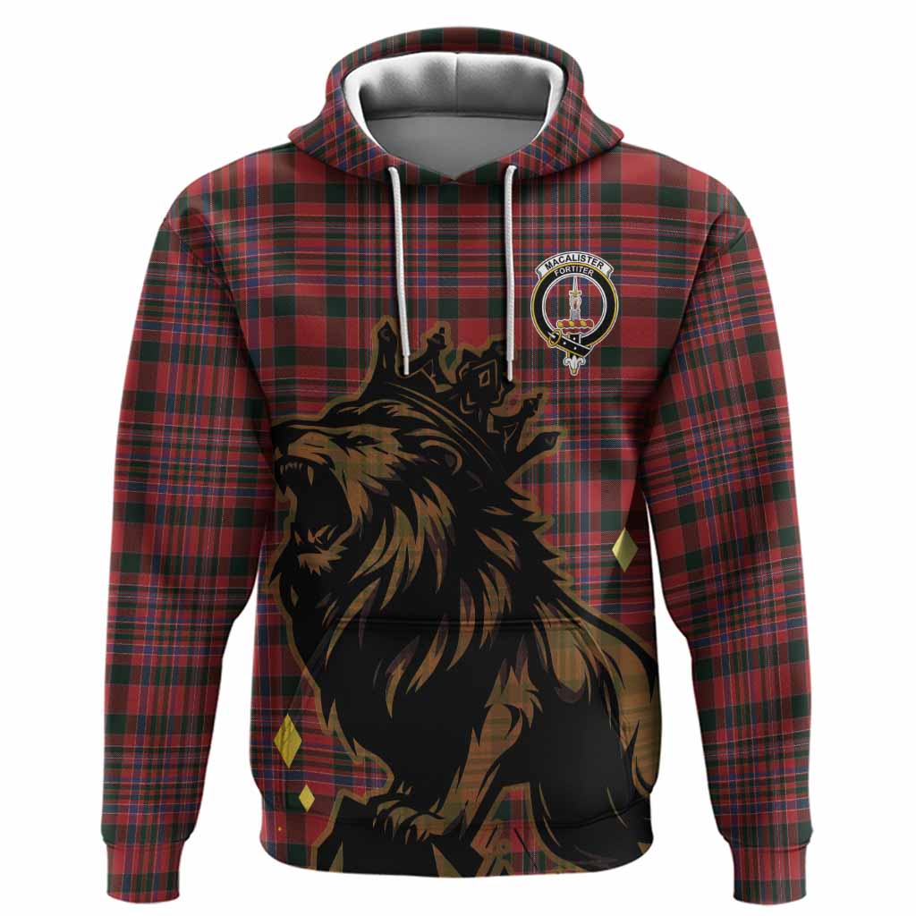 MacAlister (McAlister) Tartan Family Crest Hoodie Crowned Lion Roaring
