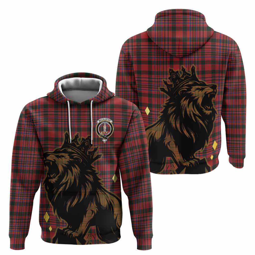 MacAlister (McAlister) Tartan Family Crest Hoodie Crowned Lion Roaring