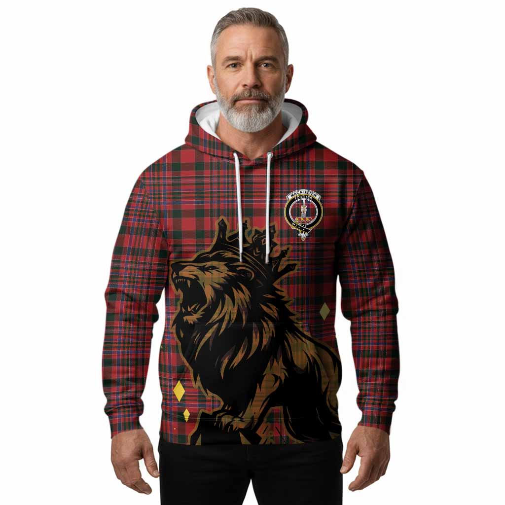MacAlister (McAlister) Tartan Family Crest Hoodie Crowned Lion Roaring