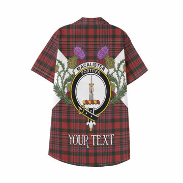 MacAlister (McAlister) Tartan Family Crest Kid Hawaiian Shirt Scottish Burns Night Thistle Floral