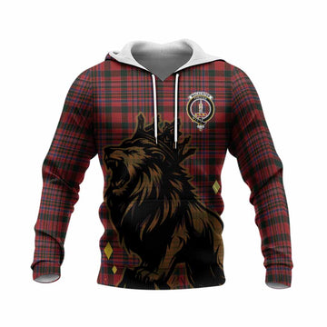 MacAlister (McAlister) Tartan Family Crest Knitted Hoodie Crowned Lion Roaring