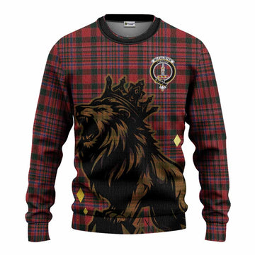 MacAlister (McAlister) Tartan Family Crest Knitted Sweater Crowned Lion Roaring