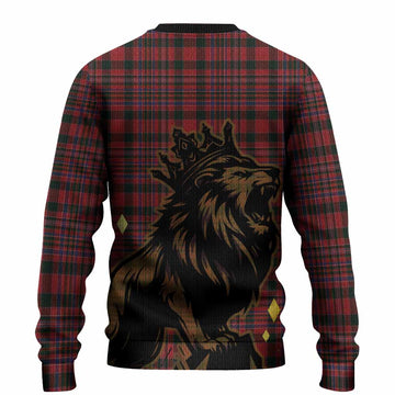 MacAlister (McAlister) Tartan Family Crest Knitted Sweater Crowned Lion Roaring