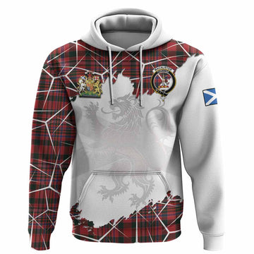 MacAlister (McAlister) Tartan Hoodie with Family Crest and Lion Rampant Grunge Style
