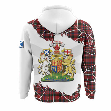 MacAlister (McAlister) Tartan Hoodie with Family Crest and Lion Rampant Grunge Style
