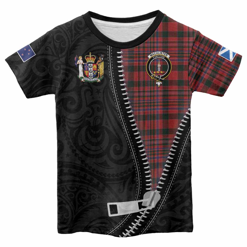 MacAlister (McAlister) Tartan Kid T-shirt New Zealand Pattern Unique Zipper Stylized