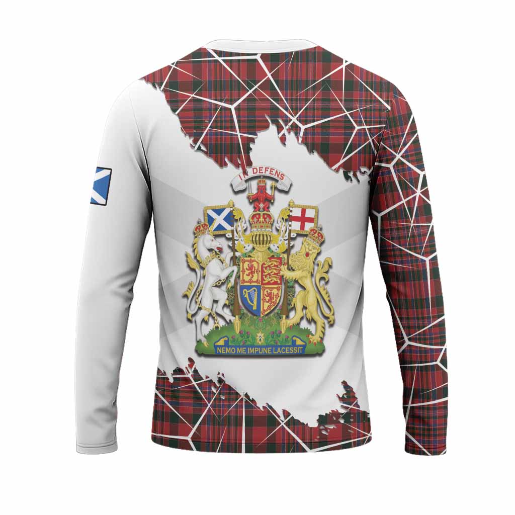 MacAlister (McAlister) Tartan Long Sleeve T-Shirt with Family Crest and Lion Rampant Grunge Style
