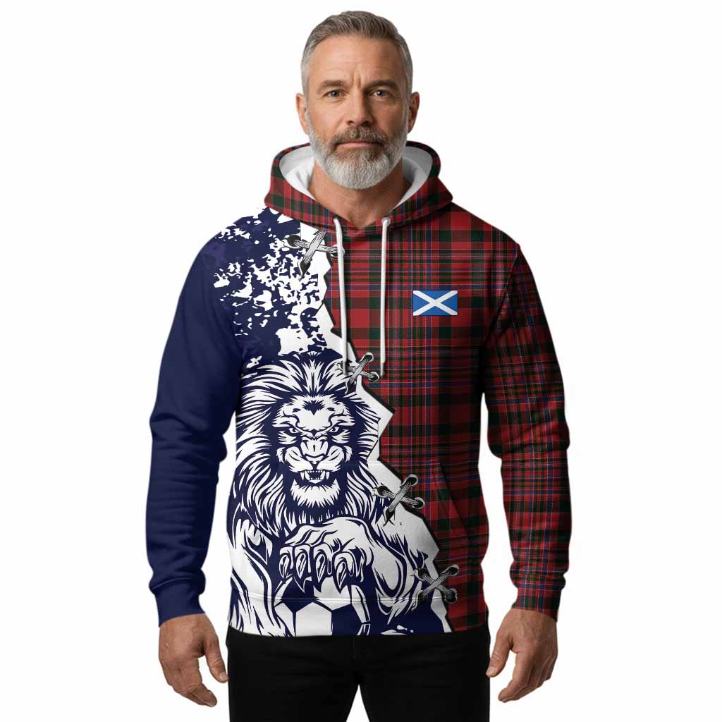 MacAlister (McAlister) Tartan Scottish Hoodie Angry Lion With Soccer Ball Style