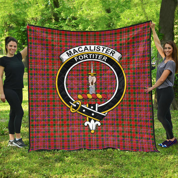 MacAlister Modern Tartan Quilt with Family Crest