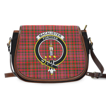 MacAlister Modern Tartan Saddle Bag with Family Crest