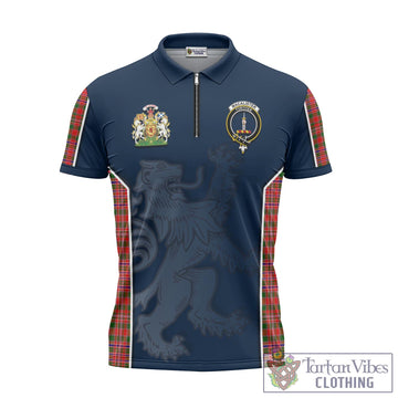 MacAlister Modern Tartan Zipper Polo Shirt with Family Crest and Lion Rampant Vibes Sport Style
