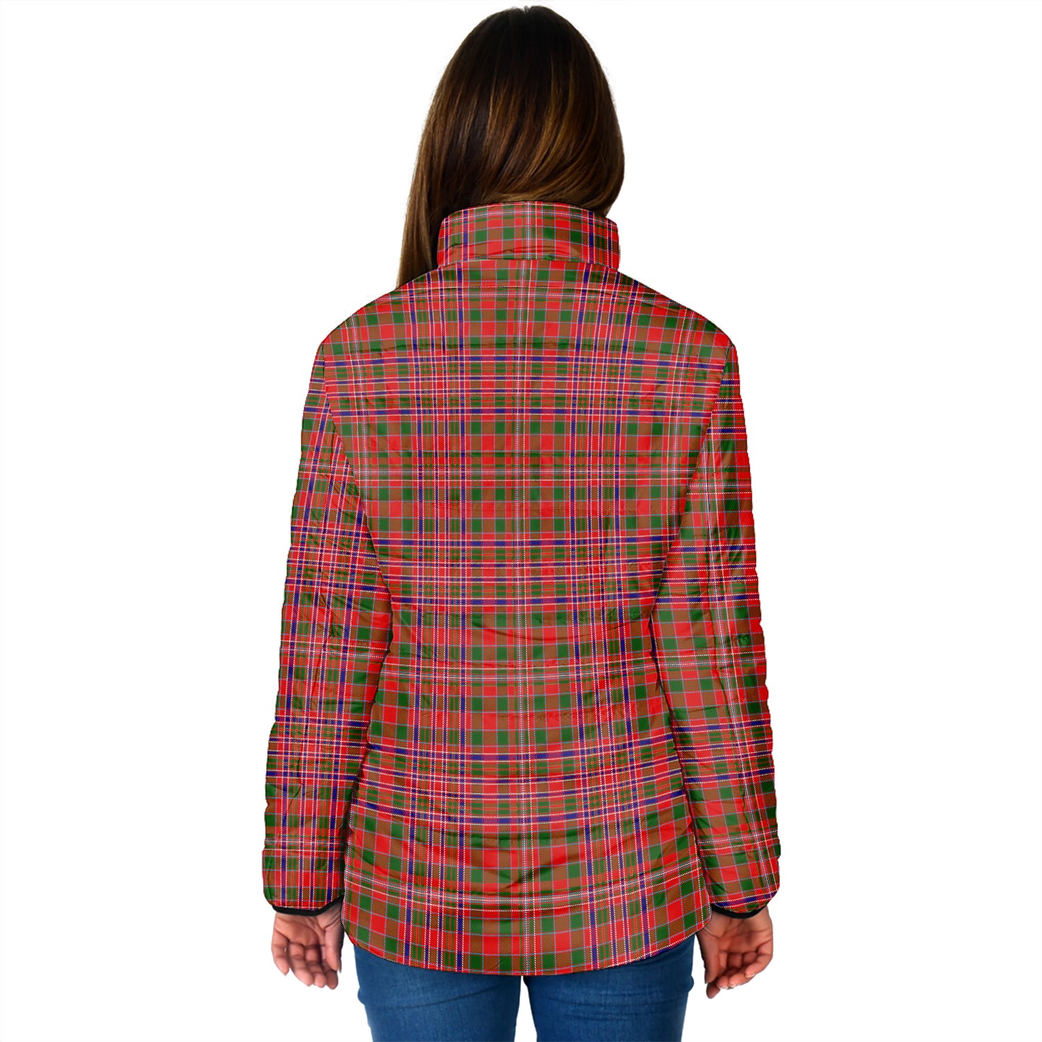 MacAlister Modern Tartan Padded Jacket with Family Crest - Tartanvibesclothing