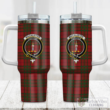 MacAlister of Glenbarr Tartan and Family Crest Tumbler with Handle
