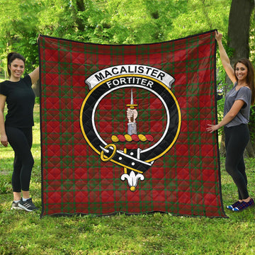 MacAlister of Glenbarr Tartan Quilt with Family Crest