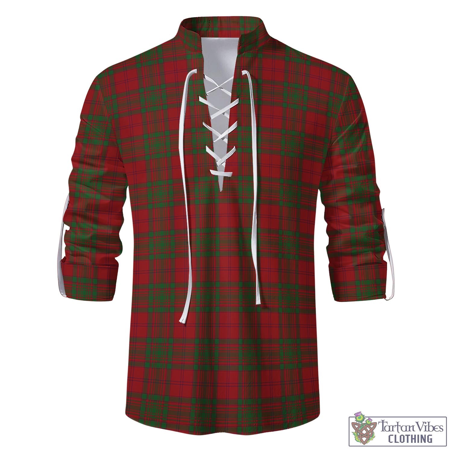 Tartan Vibes Clothing MacAlister of Glenbarr Tartan Men's Scottish Traditional Jacobite Ghillie Kilt Shirt