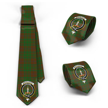 MacAlister of Glenbarr Hunting Tartan Classic Necktie with Family Crest