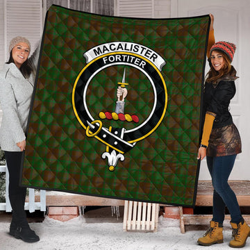 MacAlister of Glenbarr Hunting Tartan Quilt with Family Crest