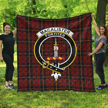 MacAlister of Skye Tartan Quilt with Family Crest