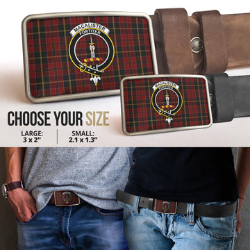 MacAlister of Skye Tartan Belt Buckles with Family Crest