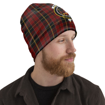MacAlister of Skye Tartan Beanies Hat with Family Crest