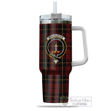 MacAlister of Skye Tartan and Family Crest Tumbler with Handle