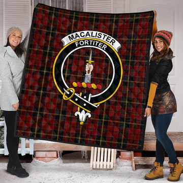 MacAlister of Skye Tartan Quilt with Family Crest