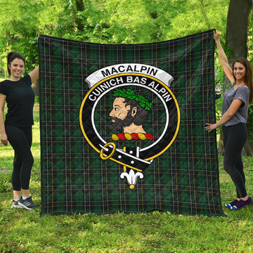 MacAlpin Tartan Quilt with Family Crest