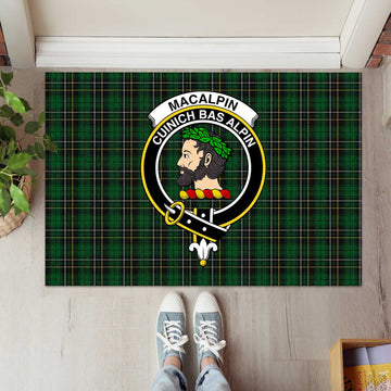 MacAlpine (MacAlpin) Tartan Rubber Doormat with Family Crest