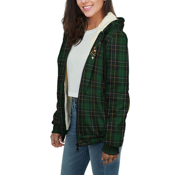 MacAlpin Tartan Sherpa Hoodie with Family Crest
