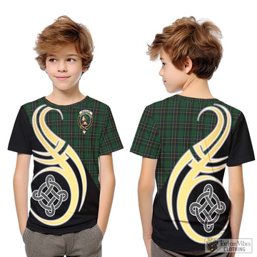 MacAlpine (MacAlpin) Tartan Kid T-Shirt with Family Crest and Celtic Symbol Style