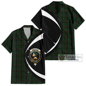 MacAlpine (MacAlpin) Tartan Hawaiian Shirt with Family Crest Circle Style