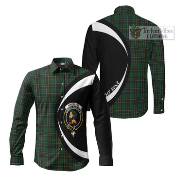 MacAlpine (MacAlpin) Tartan Long Sleeve Button Up with Family Crest Circle Style
